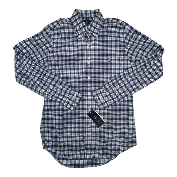 NWT Polo Ralph Lauren Men’s Blue Cotton Plaid Shirt Button Down US XS | $89.50 - Picture 3 of 11
